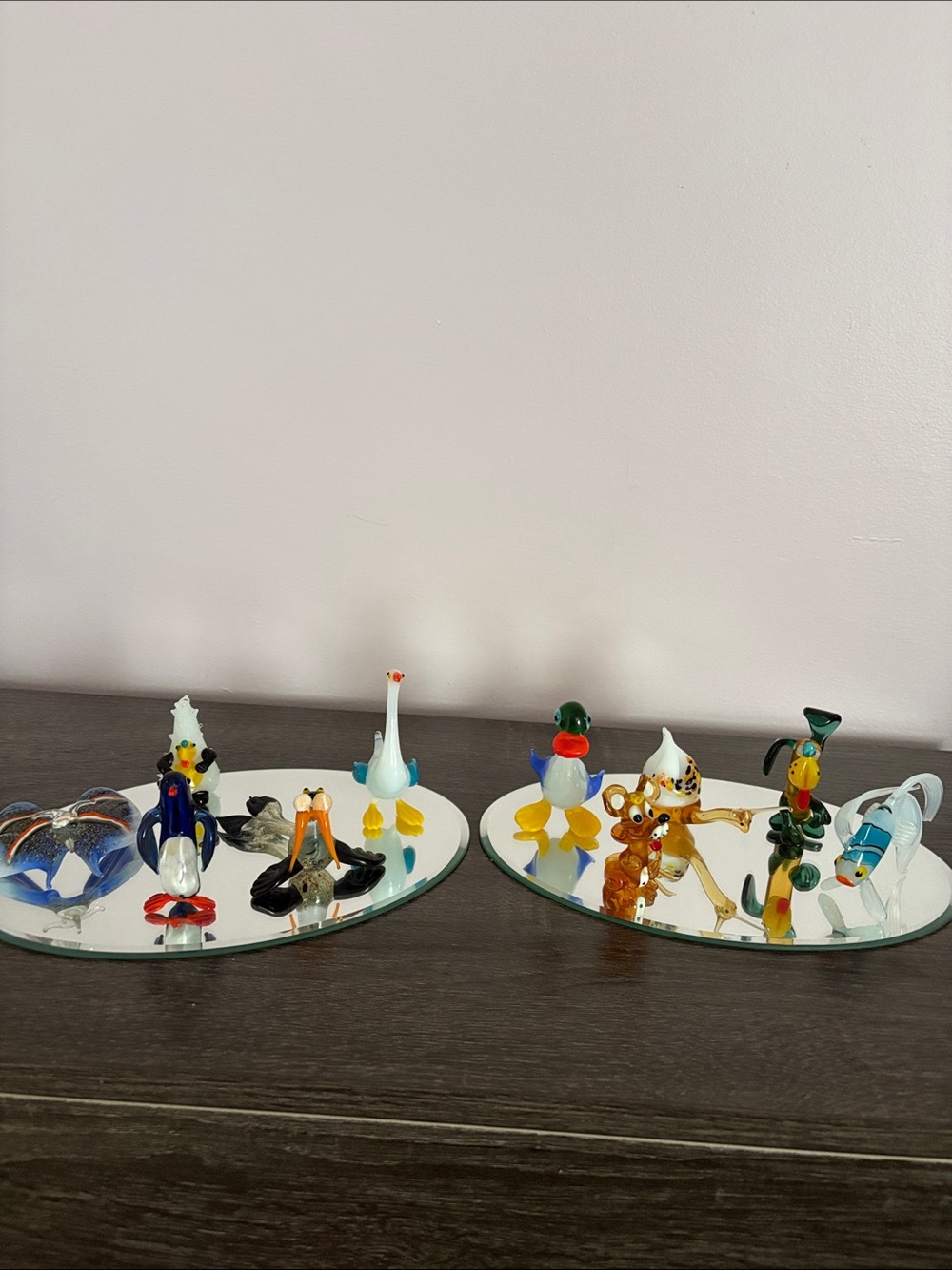 Miniature Hand-Blown Glass Animal Figurine Set - Colorful